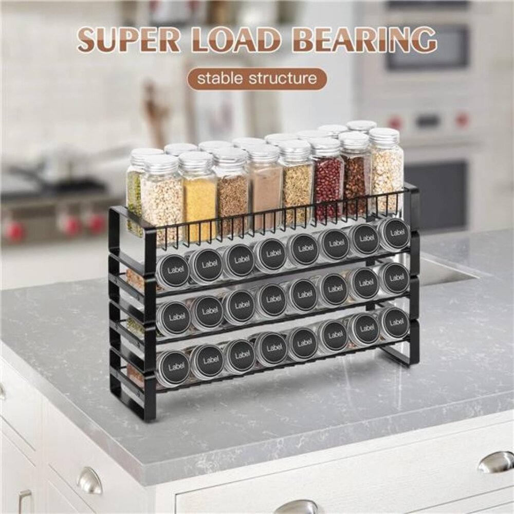 4 Tier Stackable Seasoning Rack Organizer, Detachable Countertop Spice Jar Rack - Picture 5 of 7